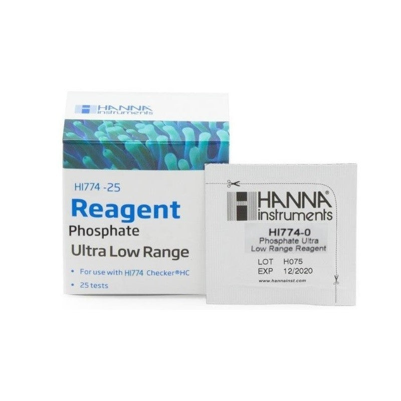 Hanna Instruments HI-774-25 Reagents for the HI-774 Marine phosphate ULR Checker HC Colorimeter, 25 tests